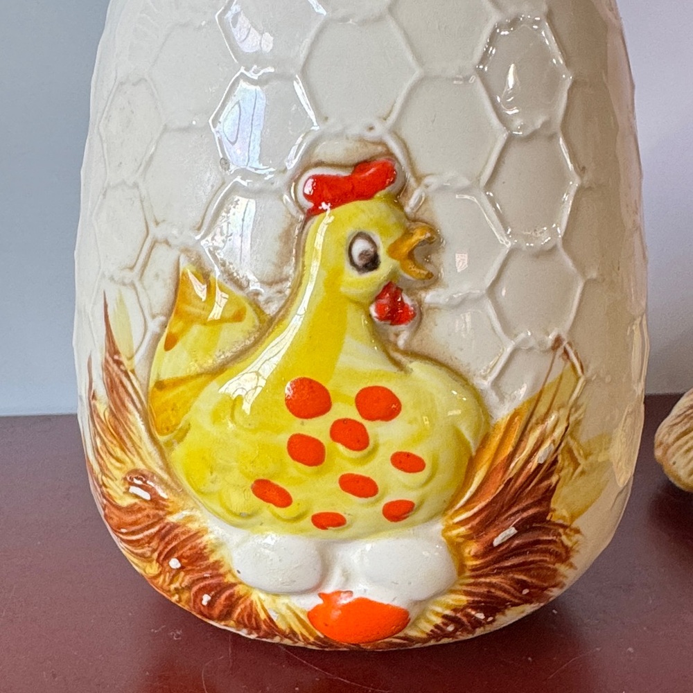 Vintage Sears Roebuck "Chicken Little" ceramic kitchen canister, made in Japan - Picture 6 of 16